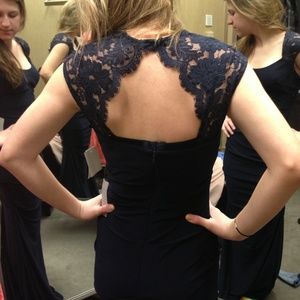 Blue Lace Prom Dress 0